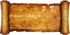 Pekker Tibád névjegykártya